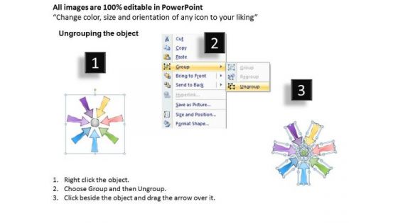 Consulting Diagram Many To One Process 7 Step Marketing Diagrams