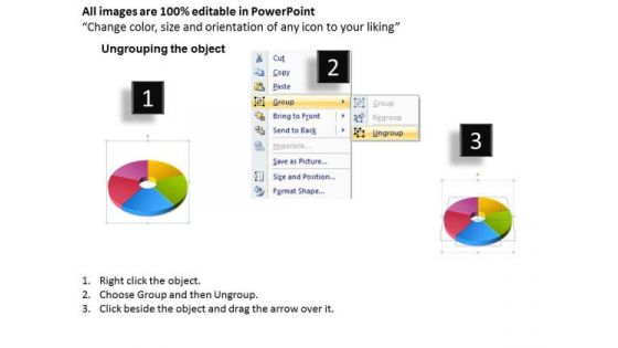 Consulting Diagram Pie Chart 5 Step Circular Strategy Diagram
