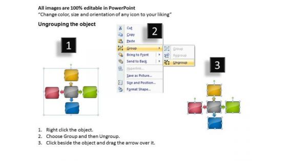 Consulting Diagram Rounded Hub And Spoke 4 Stages Sales Diagram