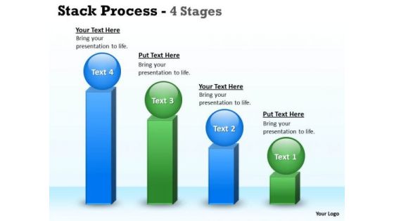 Consulting Diagram Stack Pocess With 4 Stages Sales Diagram