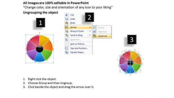 Consulting PowerPoint Template For Marketing Circle With Multidirectional Ppt Slides