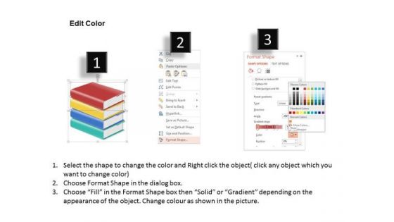 Consulting Slides Colorful Books With 4 Steps Business Presentation