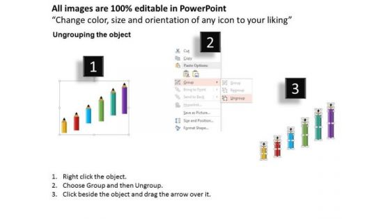 Consulting Slides Colorful Pencils Design With 6 Steps Business Presentation