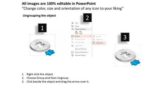 Consulting Slides Illustration Of Blue Missing Puzzle Piece Business Presentation