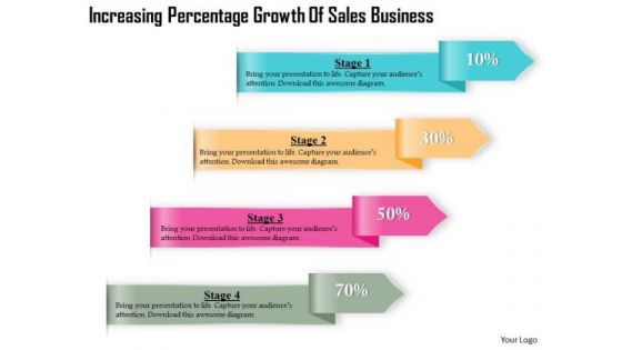 Consulting Slides Increasing Percentage Growth Of Sales Business Presentation
