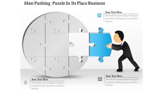 Consulting Slides Man Pushing Puzzle In Its Place Business Presentation