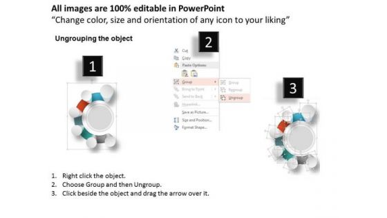 Consulting Slides Semi Circle Of Six Steps Business Presentation