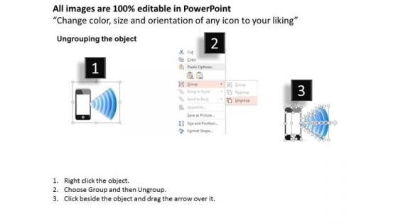 Consulting Slides Smart Phone Diagram With Signals Business Presentation