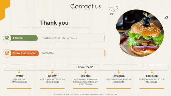 Contact Us Food Retailer Company Profile Ppt Example CP SS V