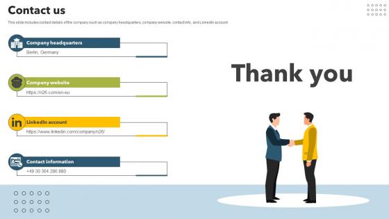 Contact Us Mobile Banking App Investor Funding Elevator Pitch Deck