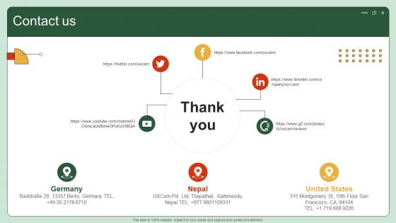 Contact Us UI UX Enhancement Solution Investor Funding Elevator Pitch Deck