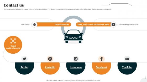 Contact Us Vehicle Manufacturer Company Profile PPT Example CP SS V