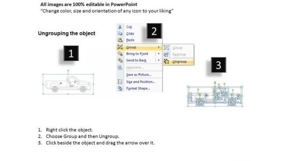Container Pickup Brown Truck Side View PowerPoint Slides And Ppt Diagram Templates