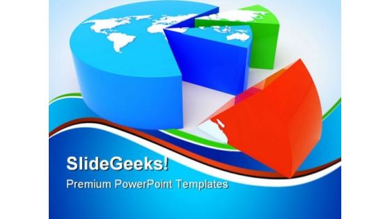 Continent Pie Chart Global PowerPoint Templates And PowerPoint Backgrounds 0611