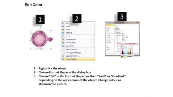 Continual Series Of Circular Arrows 4 Stages Flowcharting Tools PowerPoint Slides