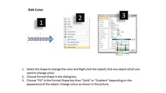 Continuous Arrow Process 7 Stages Flowchart Slides PowerPoint