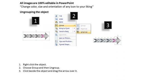 Continuous Arrow Process 7 Stages Free Flowchart PowerPoint Templates