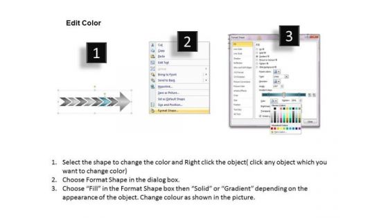 Continuous Arrow Process 7 Stages Manufacturing Flow Chart Symbols PowerPoint Slides