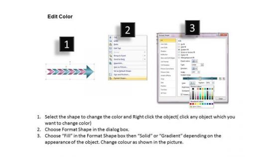 Continuous Arrow Process 7 Stages System Flow Charts PowerPoint Templates