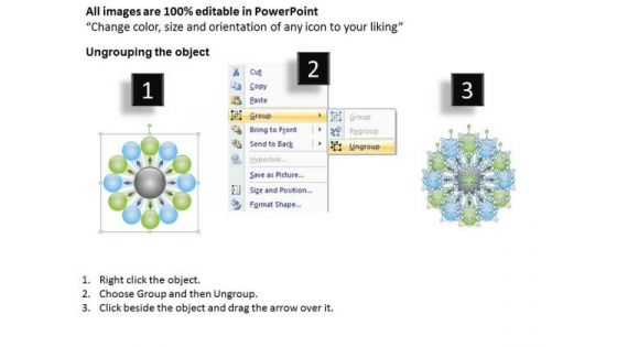 Continuous Diverging Arrows Business Process Diagram Cycle PowerPoint Templates