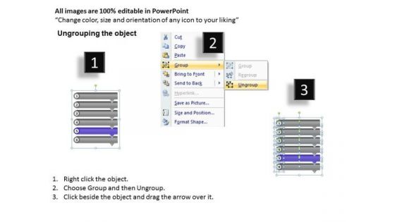 Continuous Process Arrows 6 Concepts Ppt Freeware Flowchart PowerPoint Templates