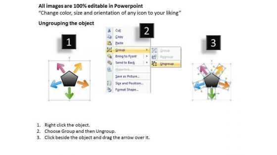 Converging Arrows Circularly Placed Forming Process Cycle Flow PowerPoint Templates