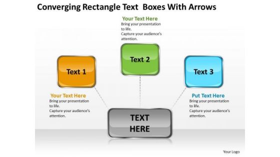 Converging Rectangle Text Boxes With Arrows Diagram Software PowerPoint Templates