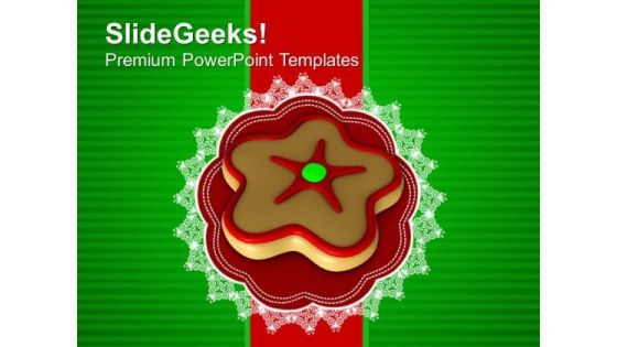 Cookie With Green Background Celebration PowerPoint Templates Ppt Backgrounds For Slides 0413