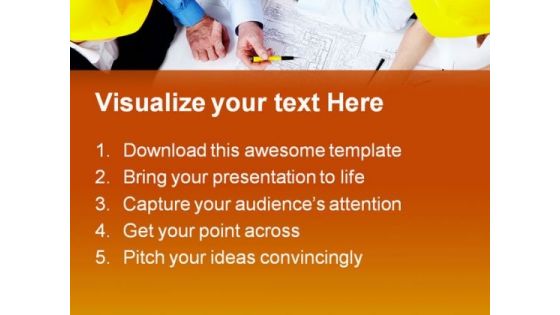 Cooperation In Plans Architecture PowerPoint Themes And PowerPoint Slides 0511
