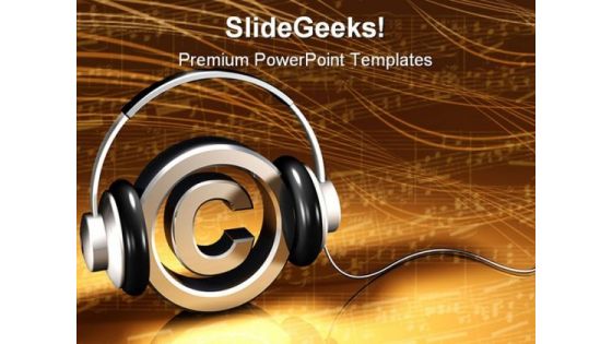 Copyright Protected Music PowerPoint Template 1110