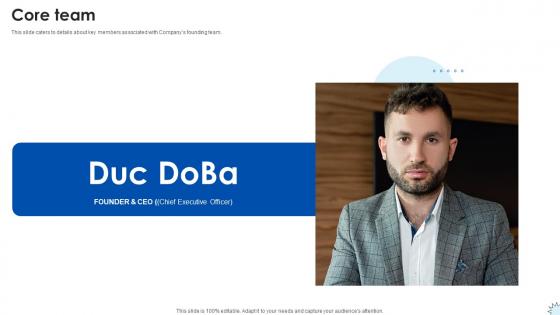 Core Team Technology Solutions Provider Investor Funding Elevator Pitch Deck