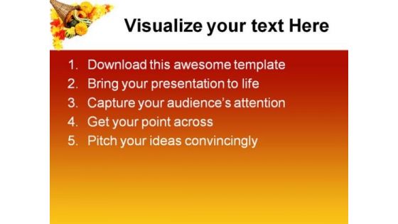 Cornucopia Border Nature PowerPoint Template 1010