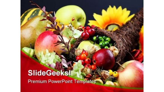 Cornucopia Food PowerPoint Template 1010