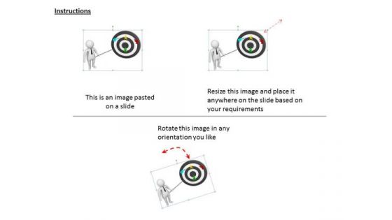 Corporate Business Strategy 3d Man Pointing On Targets Adaptable Concepts
