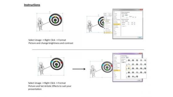 Corporate Business Strategy 3d Man Pointing On Targets Adaptable Concepts