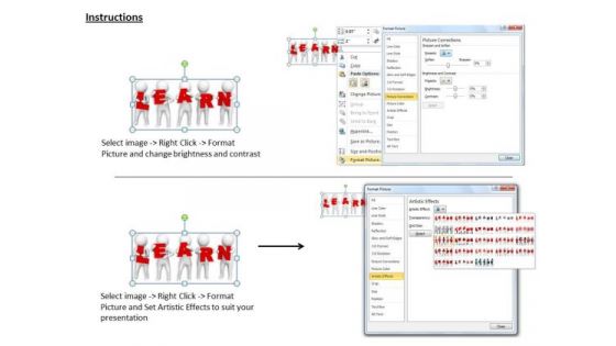 Corporate Business Strategy 3d Men With Learn Word Concepts