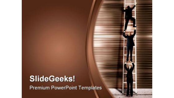 Corporate Ladder Business PowerPoint Background And Template 1210