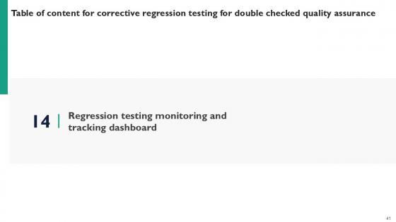 Corrective Regression Testing For Double Checked Quality Assurance Ppt Slides