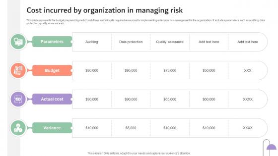 Cost Incurred By Organization In Managing Risk Company Risk Monitoring And Mitigation DTE SS V