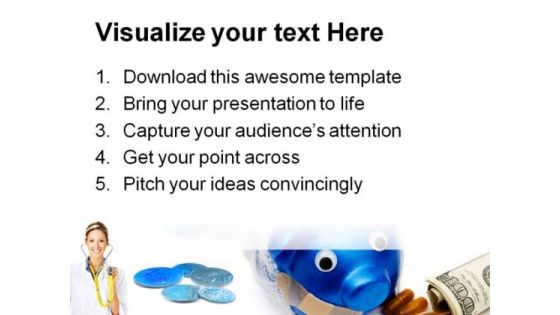 Cost Of Medicines Health PowerPoint Template 0610