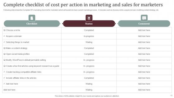 Cost Per Action In Marketing And Sales Ppt Powerpoint Presentation Complete Deck With Slides