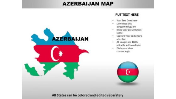 Country PowerPoint Maps Azerbaijan