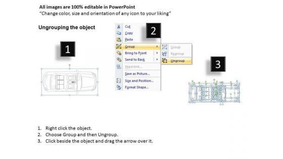 Crash Blue Family Car Top View PowerPoint Slides And Ppt Diagram Templates