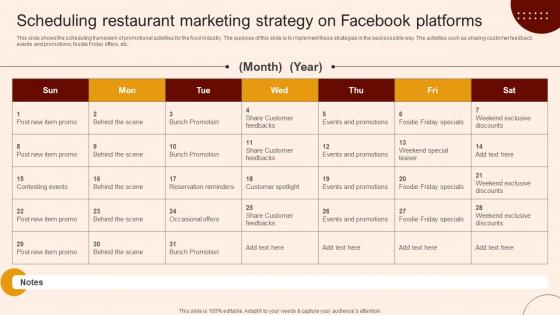 Create A Restaurant Marketing Scheduling Restaurant Marketing Strategy