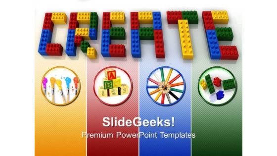 Create Word Lego Blocks Business PowerPoint Templates And PowerPoint Themes 0712