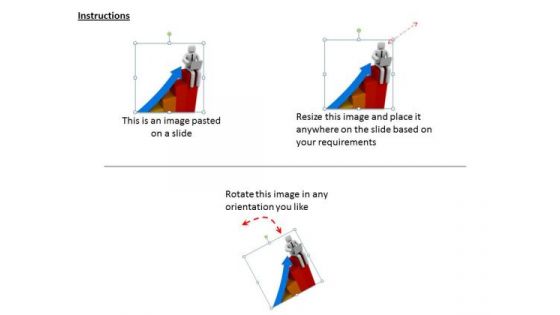 Creative Marketing Concepts 3d Man Bar Graph With Laptop Characters
