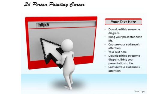 Creative Marketing Concepts 3d Person Pointing Cursor Character