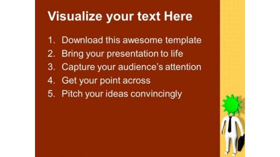 Creative Mind With Gear On Head PowerPoint Templates Ppt Backgrounds For Slides 0413