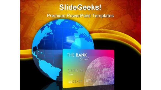 Credit Card And Earth Global PowerPoint Templates And PowerPoint Backgrounds 0311