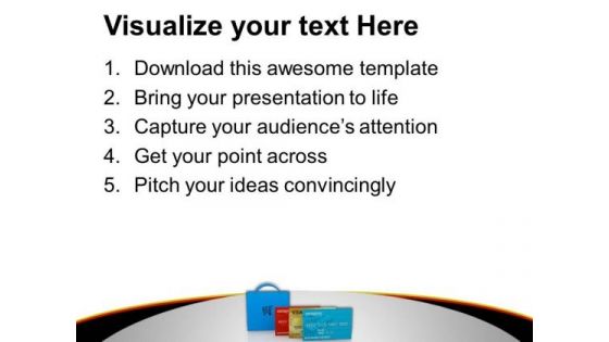 Credit Cards For Shoping Banking Theme PowerPoint Templates Ppt Backgrounds For Slides 0413